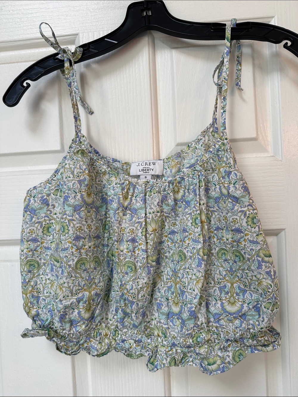 J. Crew Floral Tie-Shoulder Camisole in Light Blue and Green